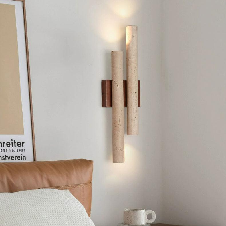 Travertine Retro-Stil Double Lange Wandlampe mit LED-Light