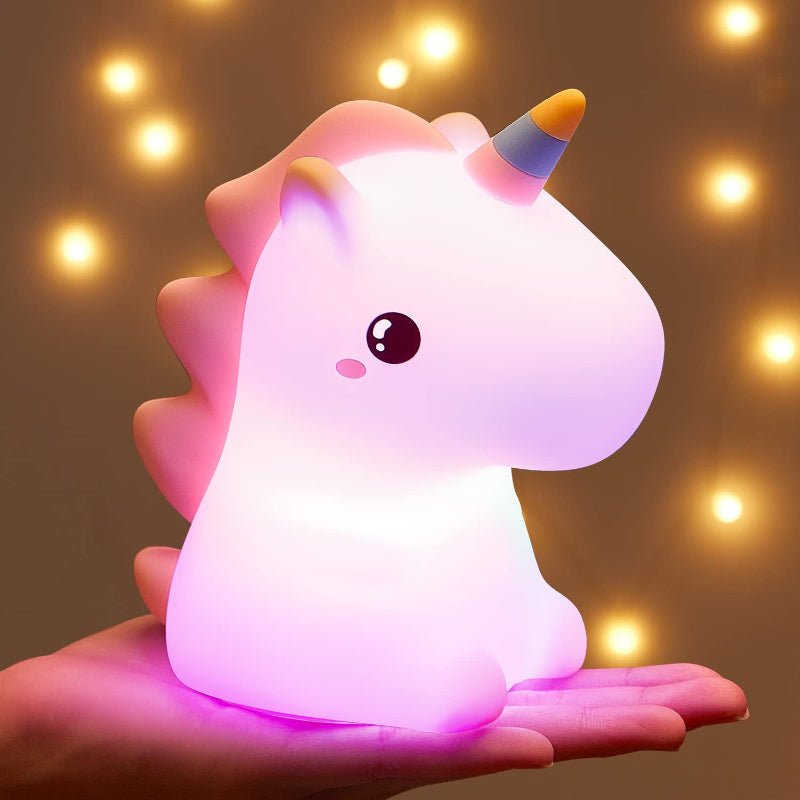 Einhorn LED Nightlight for Kinder - 16 Colors, White Colors, USB-Aufladung