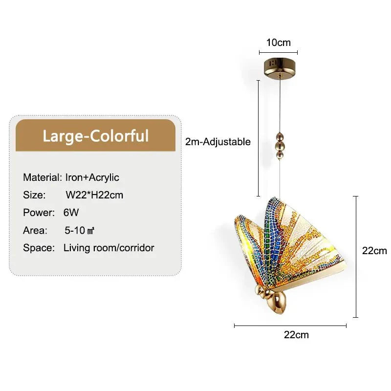 Flügellicht - Decorative Schmetterlings-Hängeleuchte