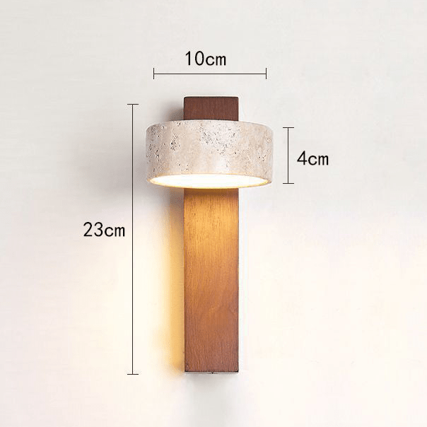 Wabi Sabi Travertin Wandleuchte in Gebrochenem Weiß